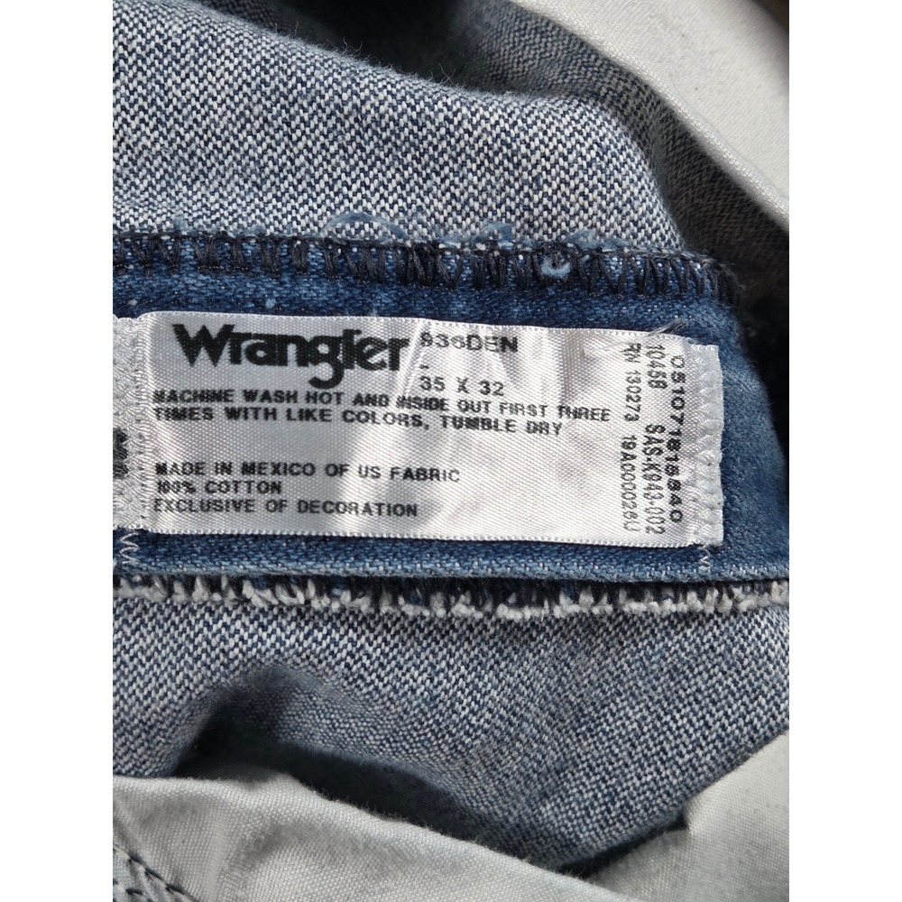 Wrangler Cowboy Cut Jeans 32x32 Blue Mens Slim Fit Straight Leg 936DEN Denim - Picture 6 of 9